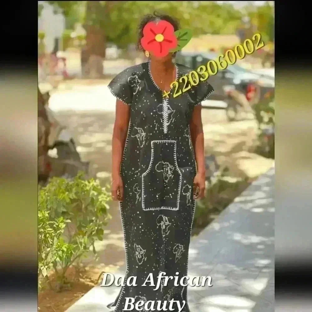 African handmade caftan cotton dress